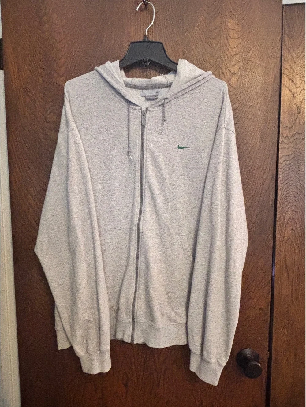 Nike Gray Baseball Zip-Up Hoodie Sweatshirt Size Large